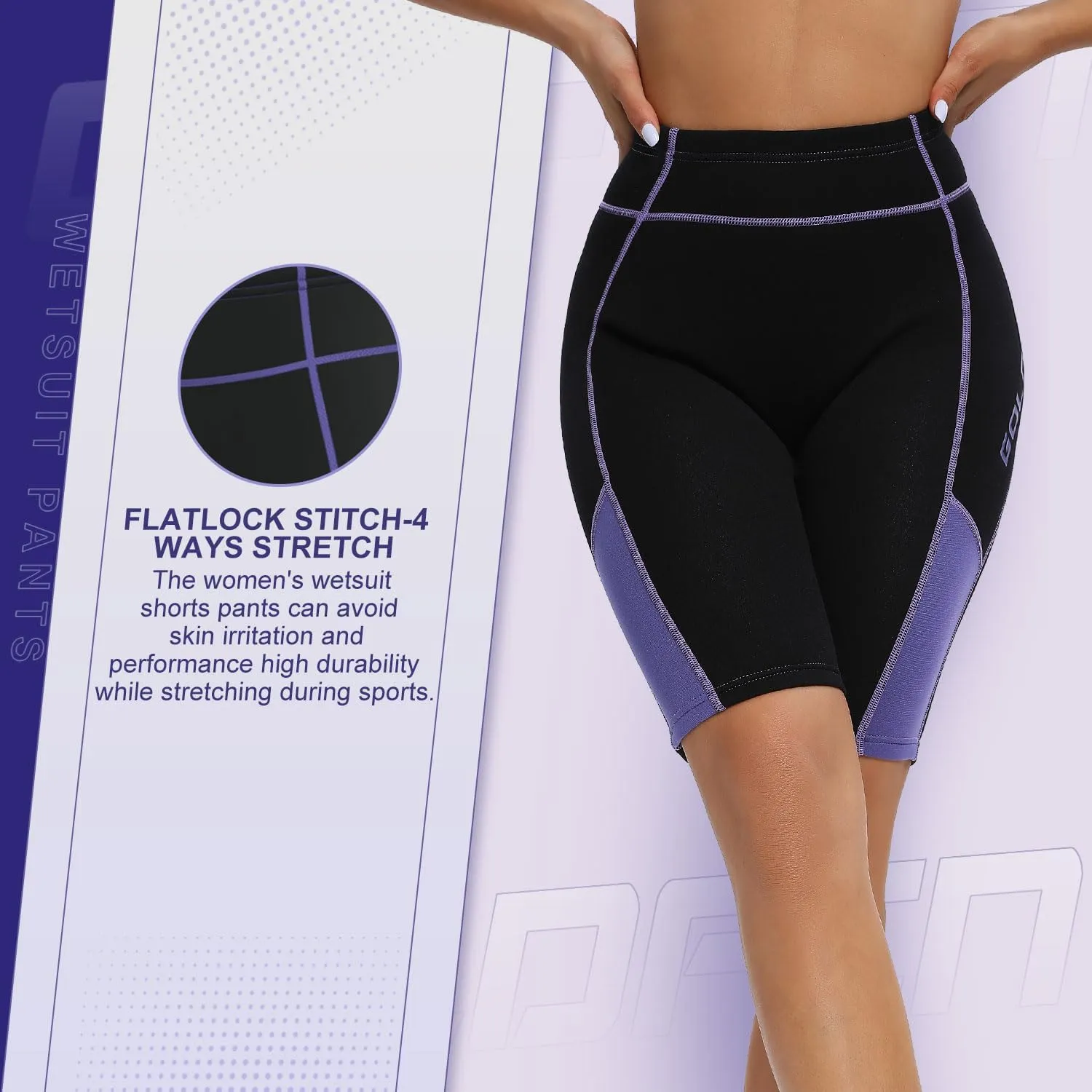 GoldFin Wetsuit Shorts for Men and Women, 1.5mm/3mm Wetsuit Pants for Water Sports Surfing Swimming Snorkeling Scuba Kayaking Pants