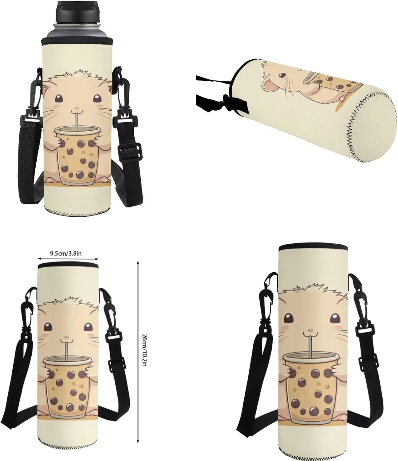 Gomyblomy Kawaii Guinea Pig Backpack for Girls 6-8 Lightweight Girls School Bag with Lunch Box for Elementary Kindergarten Cute Bookbag 4 in 1 Set Kids Back Pack Travel Knapsack Daypack