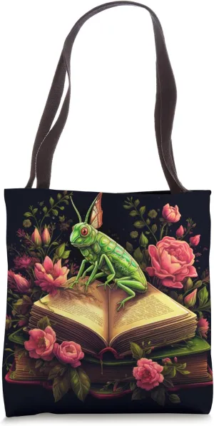 Grasshopper Reading A Book Tote Bag