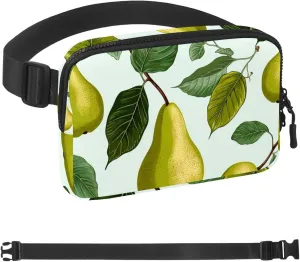 Green Leaves and Yellow Pears-764 Belt Bag for Men and Women Fanny Pack,Belt Bag with Adjustable Strap,Fashion Crossbody Everywhere Belt Bag for Travel Outdoors Running Hiking