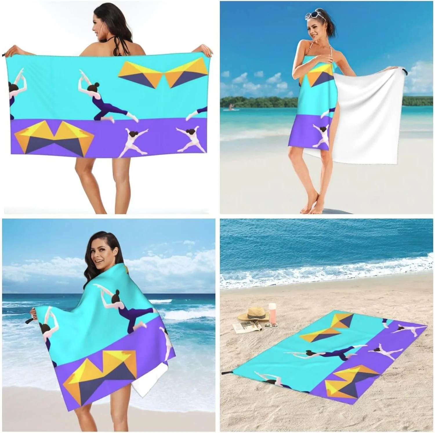 Gymnastics Game Premium Compact Microfiber Travel Towel-Featherlight & Quick Dry,Sand-Resistant Beach Towel for Swimming,Camping,Vacation Essentials with Carry Pouch