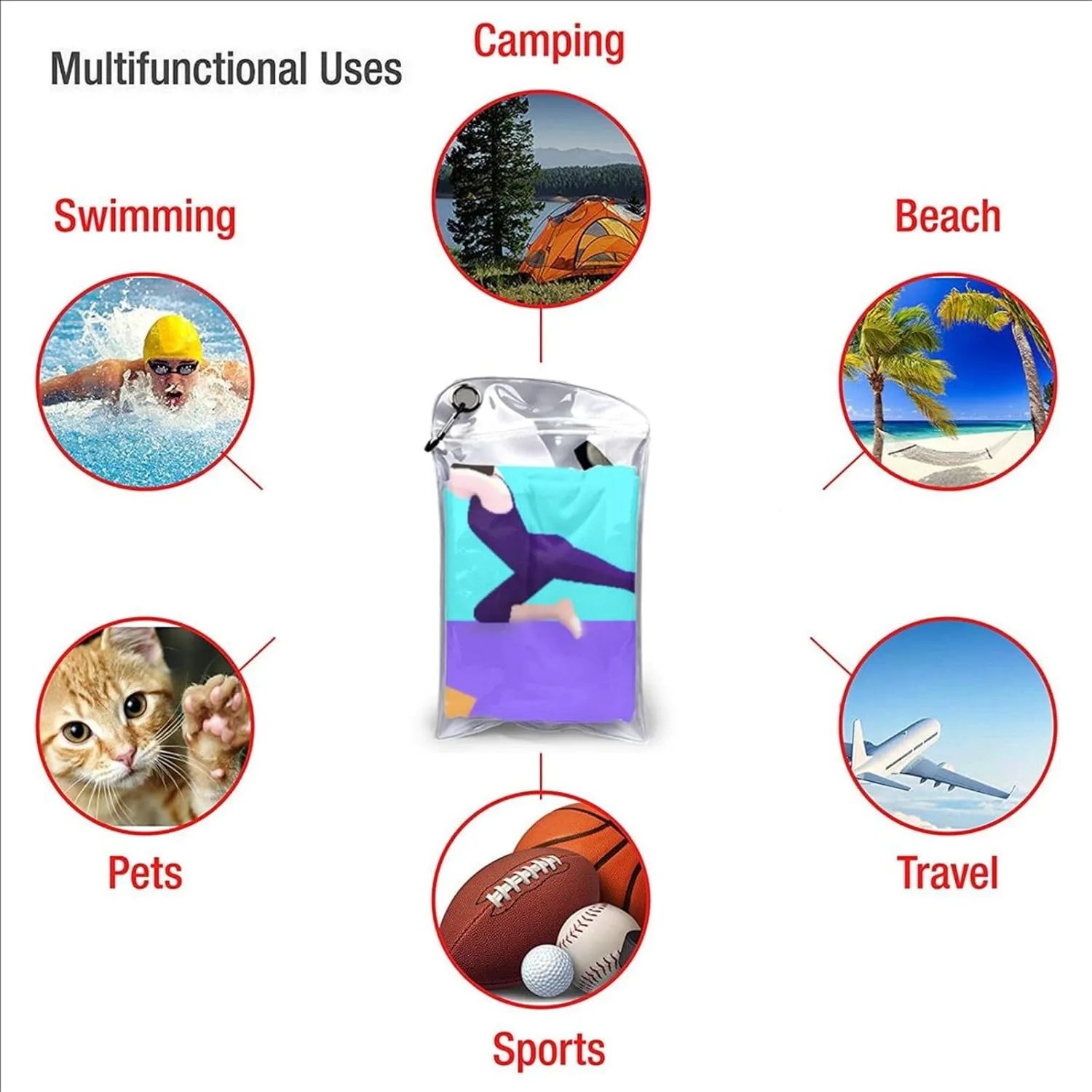 Gymnastics Game Premium Compact Microfiber Travel Towel-Featherlight & Quick Dry,Sand-Resistant Beach Towel for Swimming,Camping,Vacation Essentials with Carry Pouch