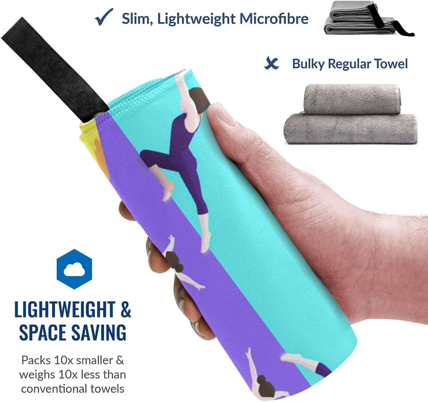 Gymnastics Game Premium Compact Microfiber Travel Towel-Featherlight & Quick Dry,Sand-Resistant Beach Towel for Swimming,Camping,Vacation Essentials with Carry Pouch