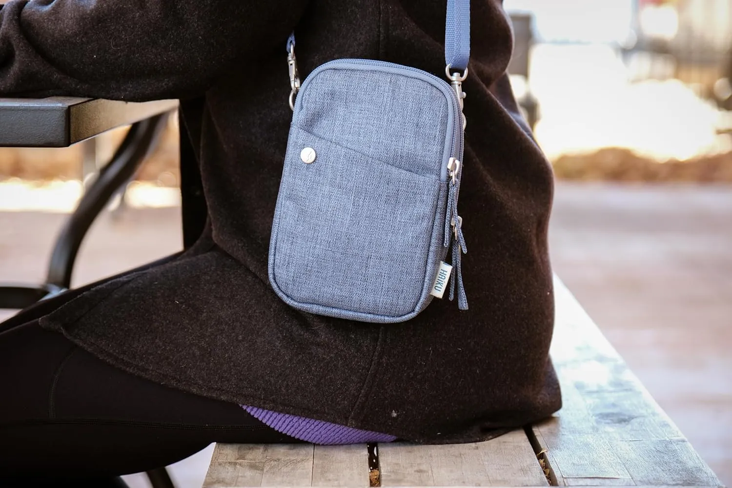 HAIKU Endeavor Pouch, Lightweight Small Crossbody bag, Zip-Around Cell Phone Travel Purse with Card Slots, Adjustable Strap