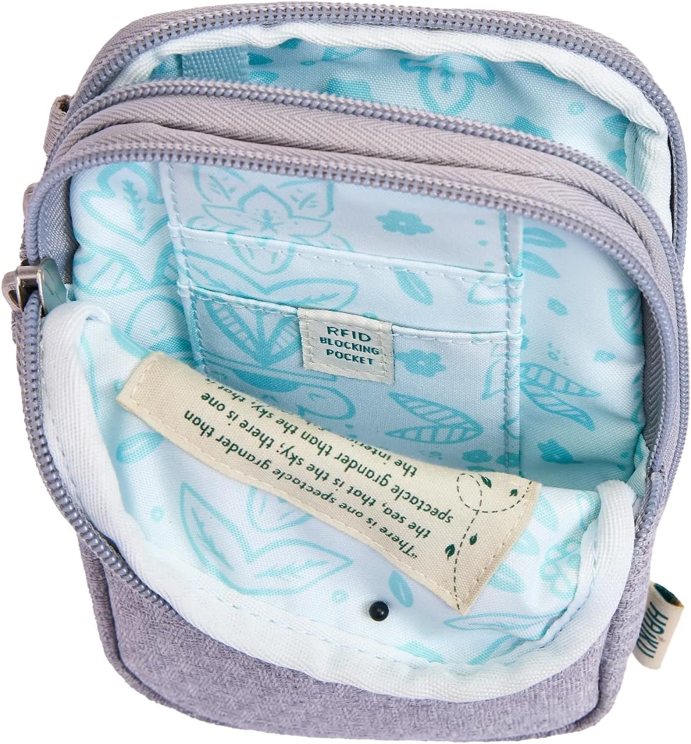 HAIKU Endeavor Pouch, Lightweight Small Crossbody bag, Zip-Around Cell Phone Travel Purse with Card Slots, Adjustable Strap