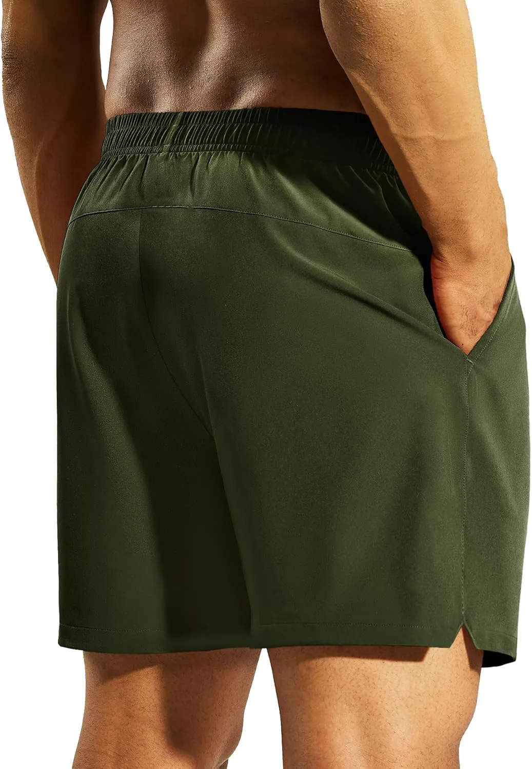 Haimont Men's Athletic Running Shorts 5 Inches Quick Dry Workout Gym Active Shorts with Pockets Water Resistant, No Liner