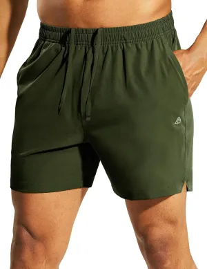 Haimont Men's Athletic Running Shorts 5 Inches Quick Dry Workout Gym Active Shorts with Pockets Water Resistant, No Liner