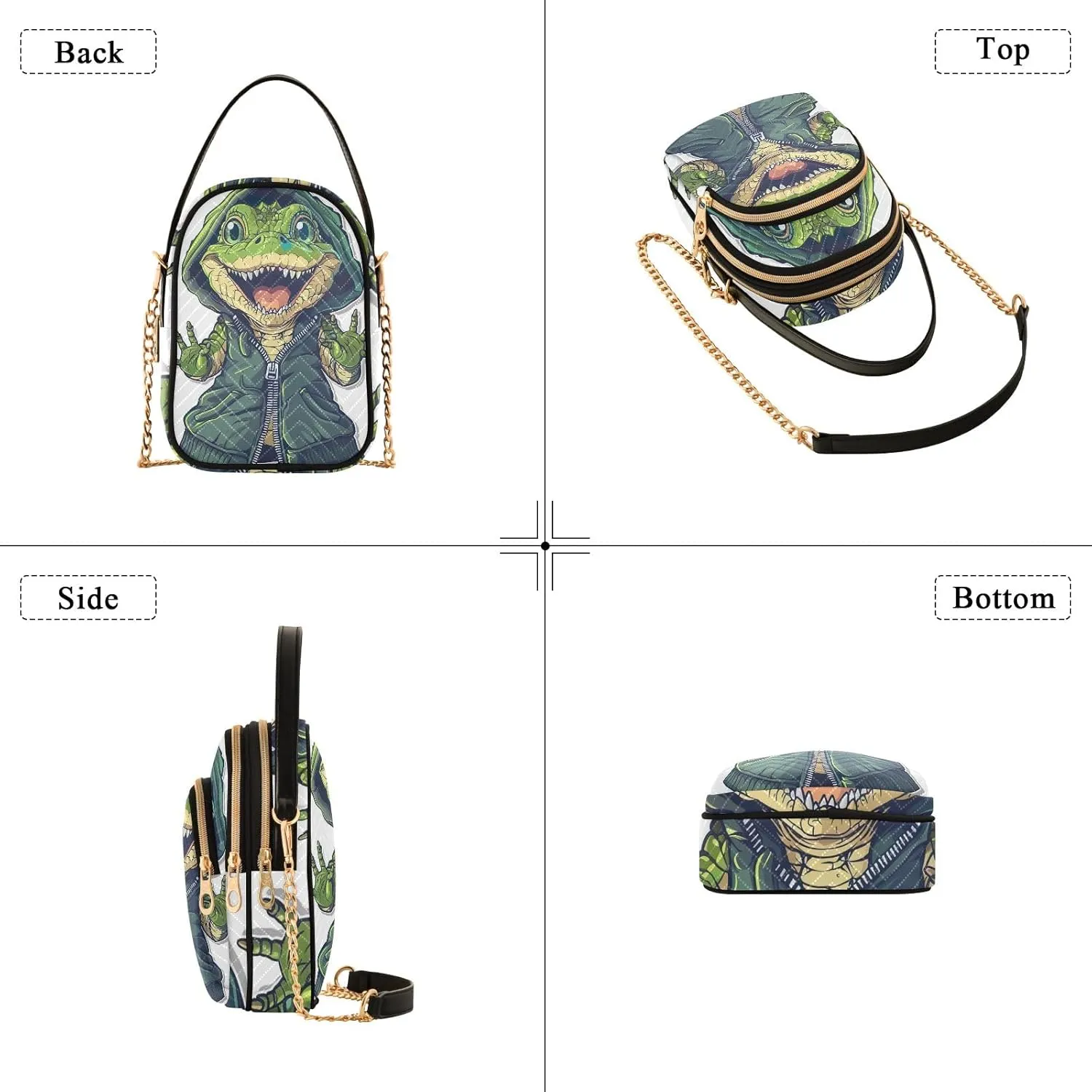 Halloween Dog Bat Costume Women's Crossbody Bags Quilted Purse with Chain Phone Purse Handbag