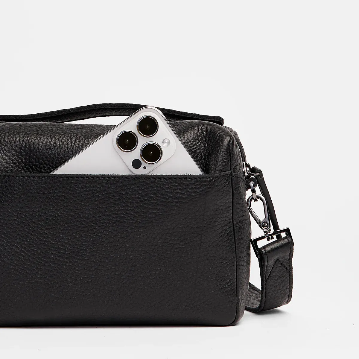 Hammitt Evan Small Crossbody in Black with Gunmetal