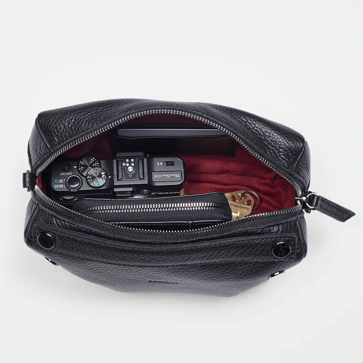 Hammitt Evan Small Crossbody in Black with Gunmetal