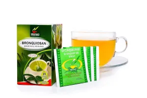 Hanan Peruvian Secrets Bronquiosan Herbal Tea | 100% Natural Bronchial Aid Blend | 25 Tea Bags | Naturally Aids in Soothing the Throat and Alleviating Seasonal Respiratory Discomfort - 3 Pack