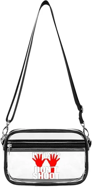 Hand Up Dont Shoot Clear Stadium Crossbody Bag Small Shoulder Purse Adjustable Strap Handbag for Women Men