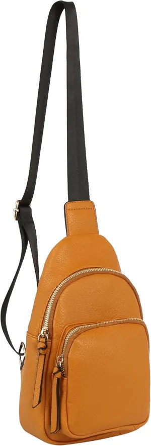 Handbag Republic Chic Simplicity PU Leather Crossbody Chest Bag with Adjustable Strap and Zipper Closure for Women
