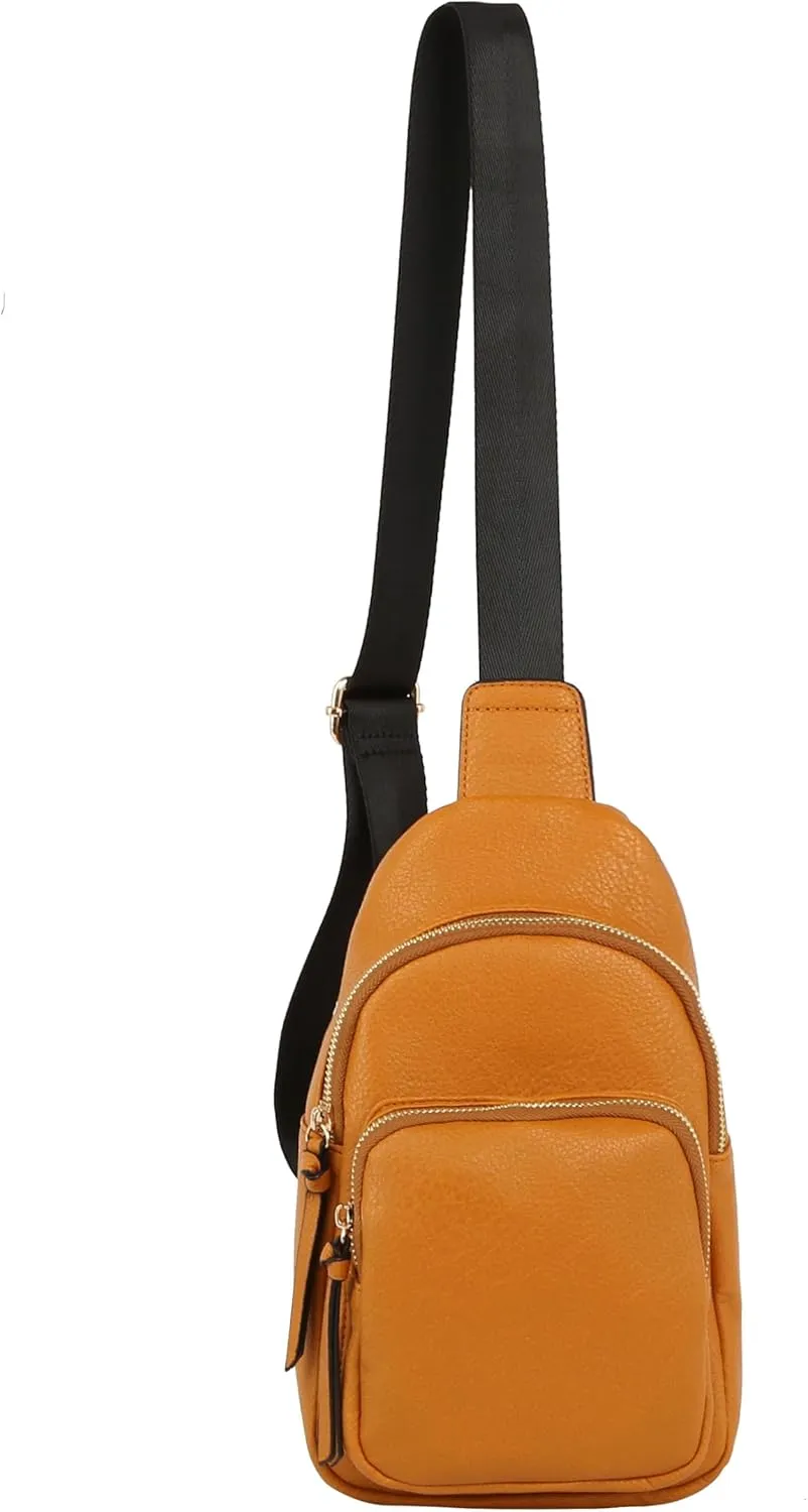 Handbag Republic Chic Simplicity PU Leather Crossbody Chest Bag with Adjustable Strap and Zipper Closure for Women