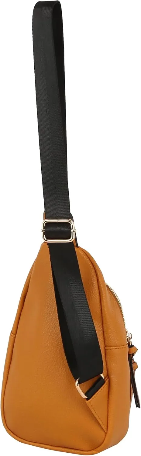 Handbag Republic Chic Simplicity PU Leather Crossbody Chest Bag with Adjustable Strap and Zipper Closure for Women