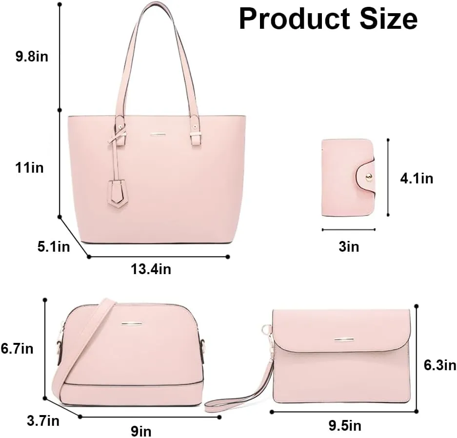 Handbags and Purses for Women Vegan Leather Tote Bag with Zipper Compartments Womens Shoulder Crossbody Satchel Bags