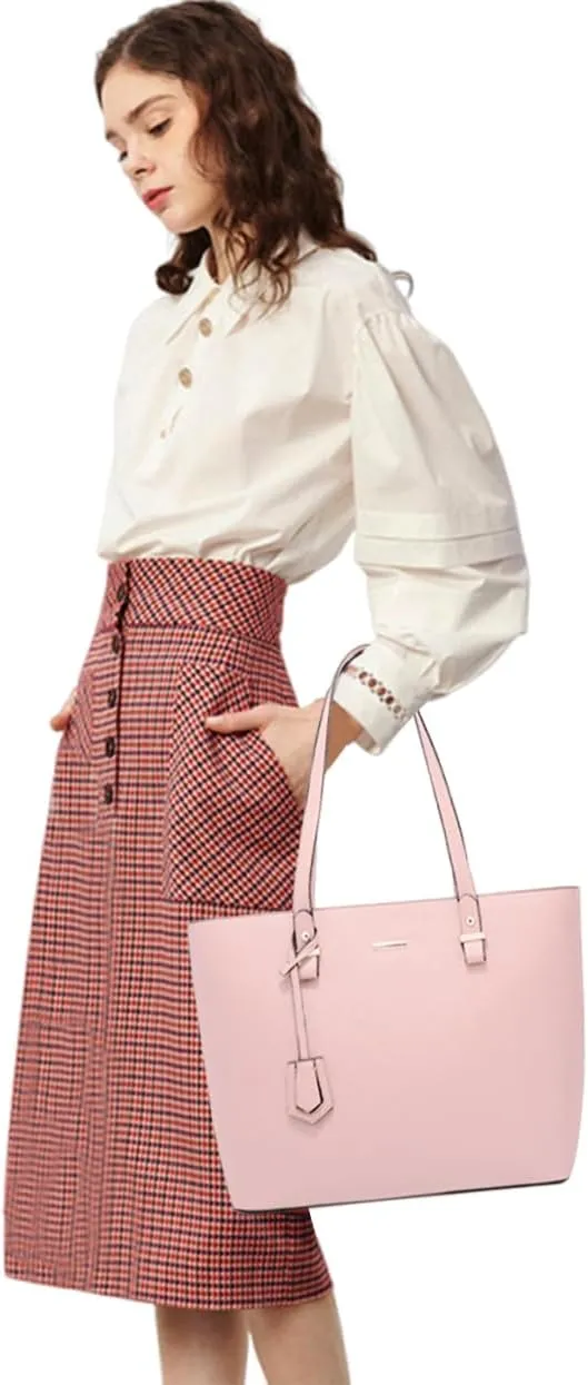 Handbags and Purses for Women Vegan Leather Tote Bag with Zipper Compartments Womens Shoulder Crossbody Satchel Bags
