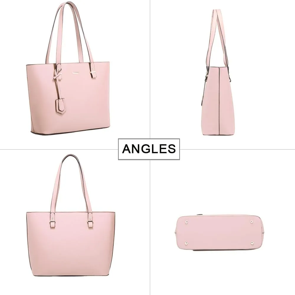 Handbags and Purses for Women Vegan Leather Tote Bag with Zipper Compartments Womens Shoulder Crossbody Satchel Bags