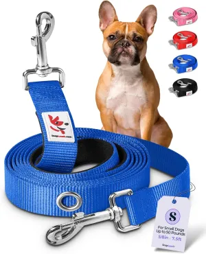 Hands-Free Dog Leash Training Running Snapleash, Waist & Shoulder Lead for Walking, Traffic Lead, Dual Pet Leash Adjustable for Large, Medium and Small Dog Breeds (Blue, Small (5/8in x 7.5ft))