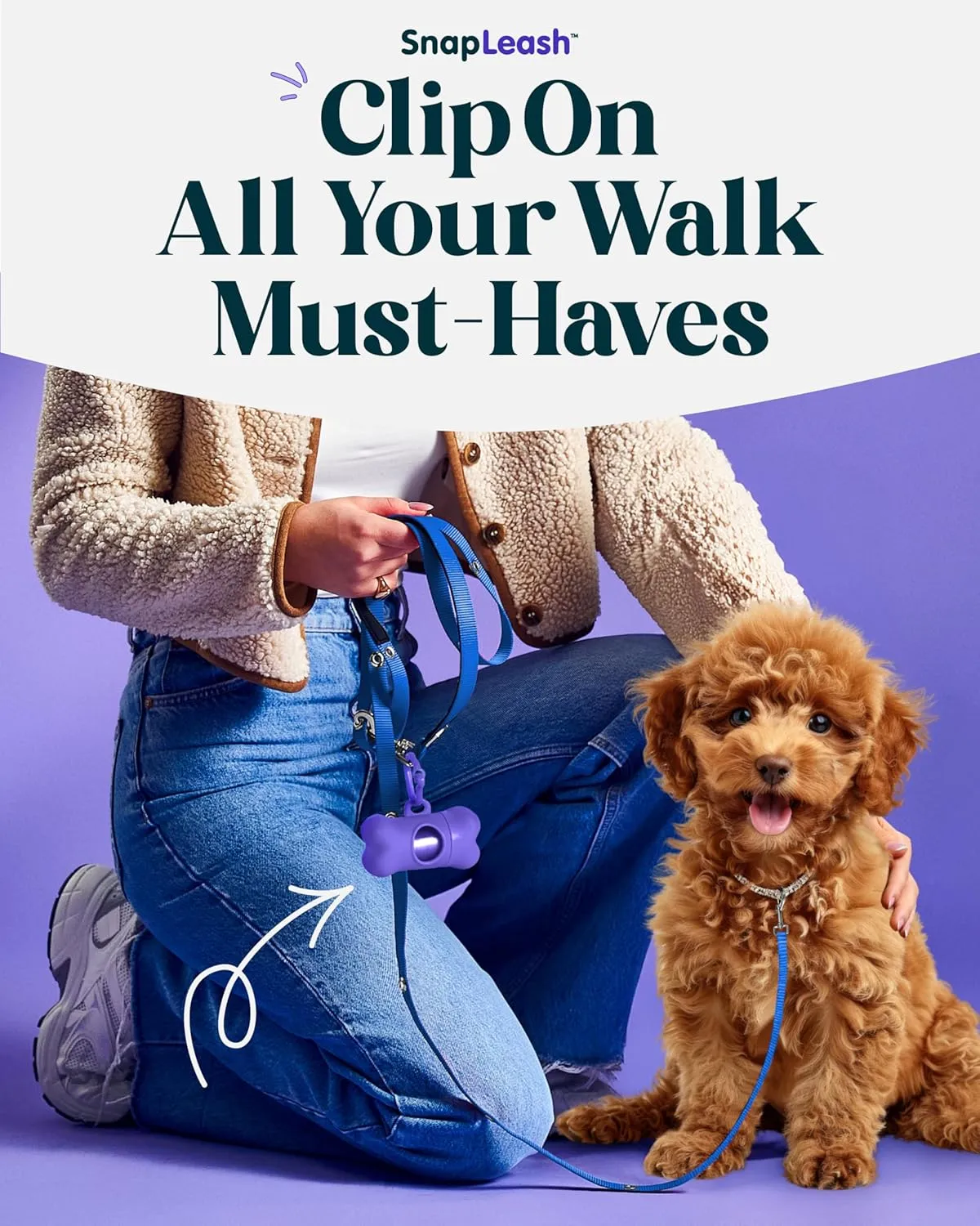 Hands-Free Dog Leash Training Running Snapleash, Waist & Shoulder Lead for Walking, Traffic Lead, Dual Pet Leash Adjustable for Large, Medium and Small Dog Breeds (Blue, Small (5/8in x 7.5ft))