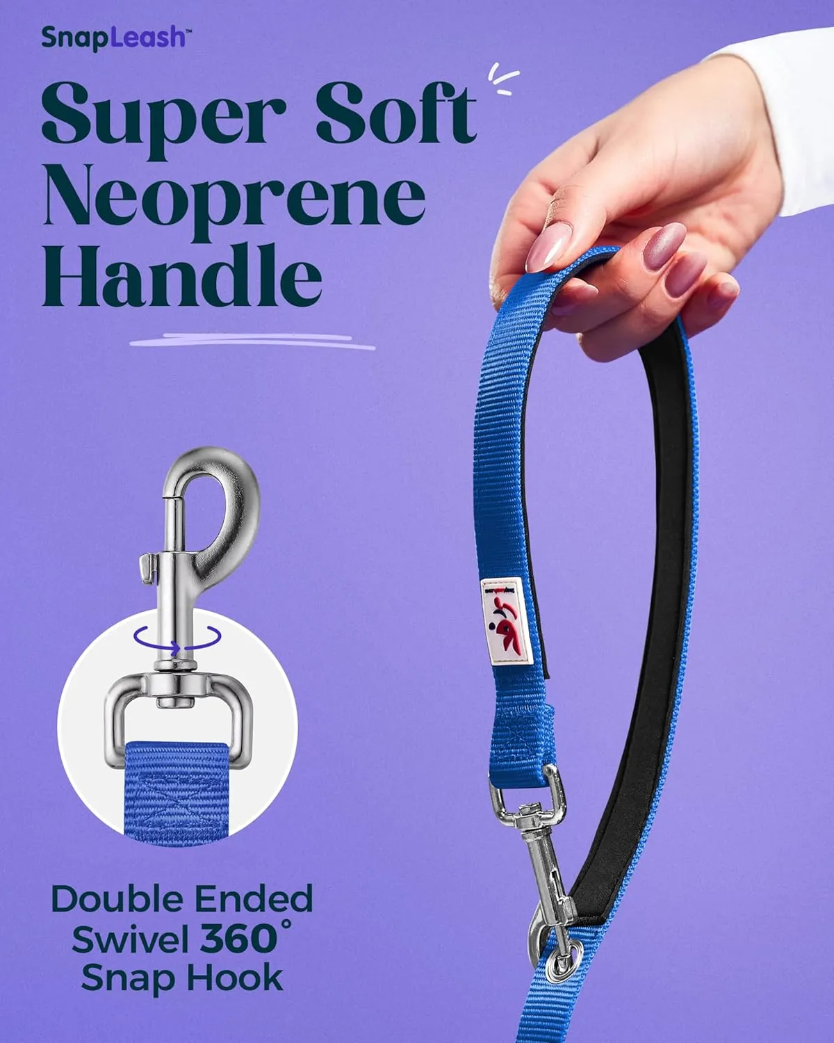 Hands-Free Dog Leash Training Running Snapleash, Waist & Shoulder Lead for Walking, Traffic Lead, Dual Pet Leash Adjustable for Large, Medium and Small Dog Breeds (Blue, Small (5/8in x 7.5ft))