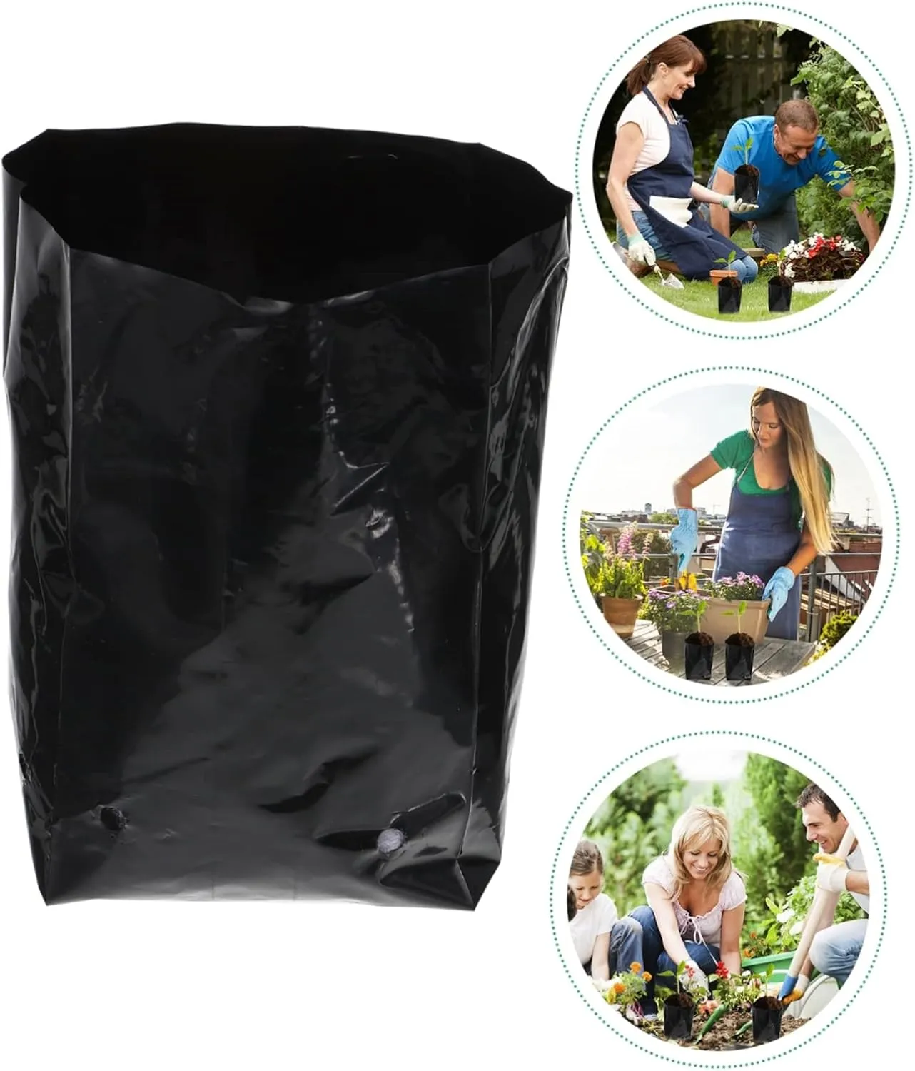 Happyyami 100pcs Plant Nutrition Bag Nursery Bags for Plants Grow Bag Planting Grow Bag Black Plastic Farming Bags
