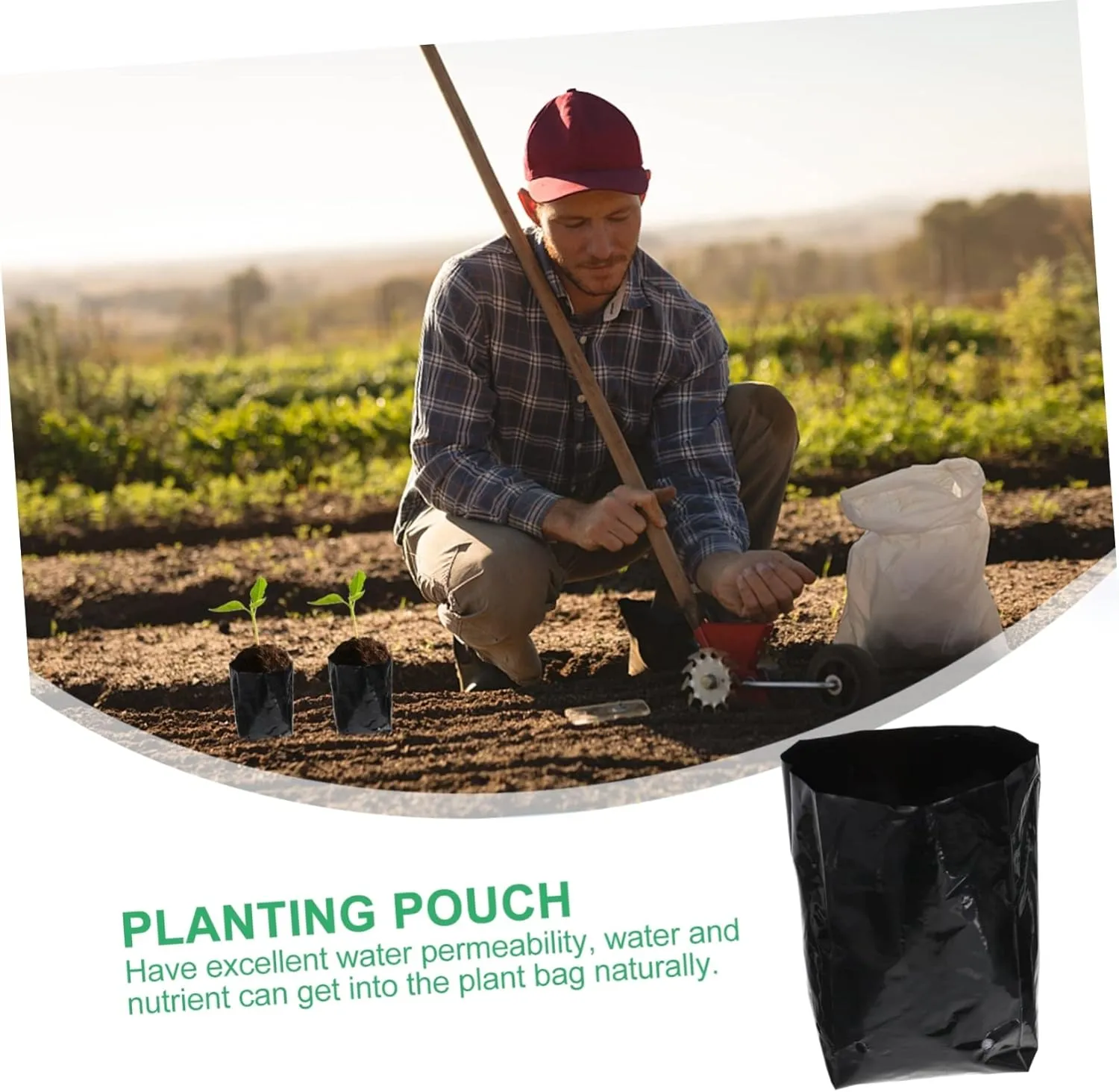 Happyyami 100pcs Plant Nutrition Bag Nursery Bags for Plants Grow Bag Planting Grow Bag Black Plastic Farming Bags