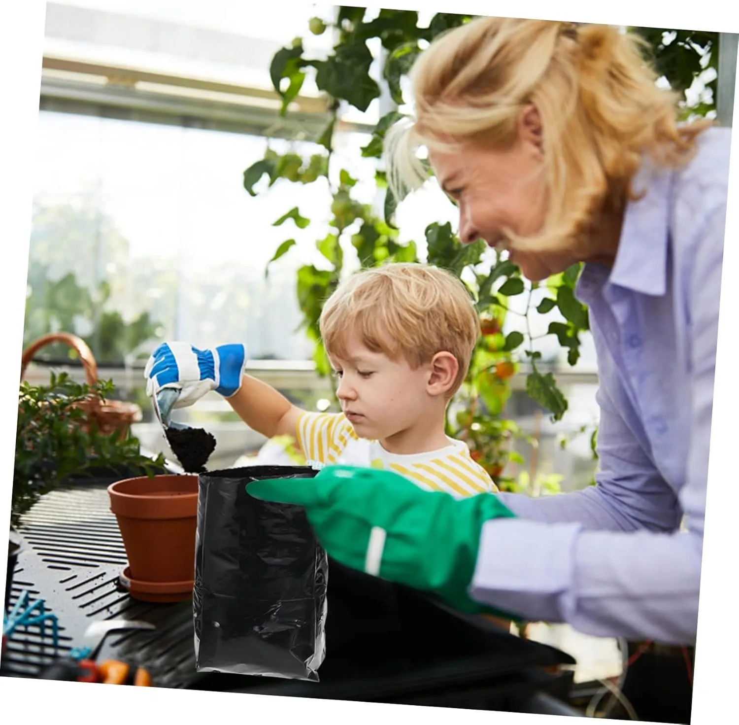 Happyyami 100pcs Plant Nutrition Bag Nursery Bags for Plants Grow Bag Planting Grow Bag Black Plastic Farming Bags