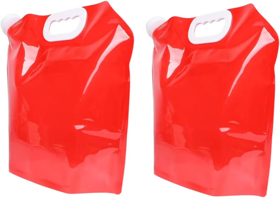 Happyyami 2sets Food-grade Pe Camping Water Bag Large Capacity Car Water Container for Hiking 2pcs*2