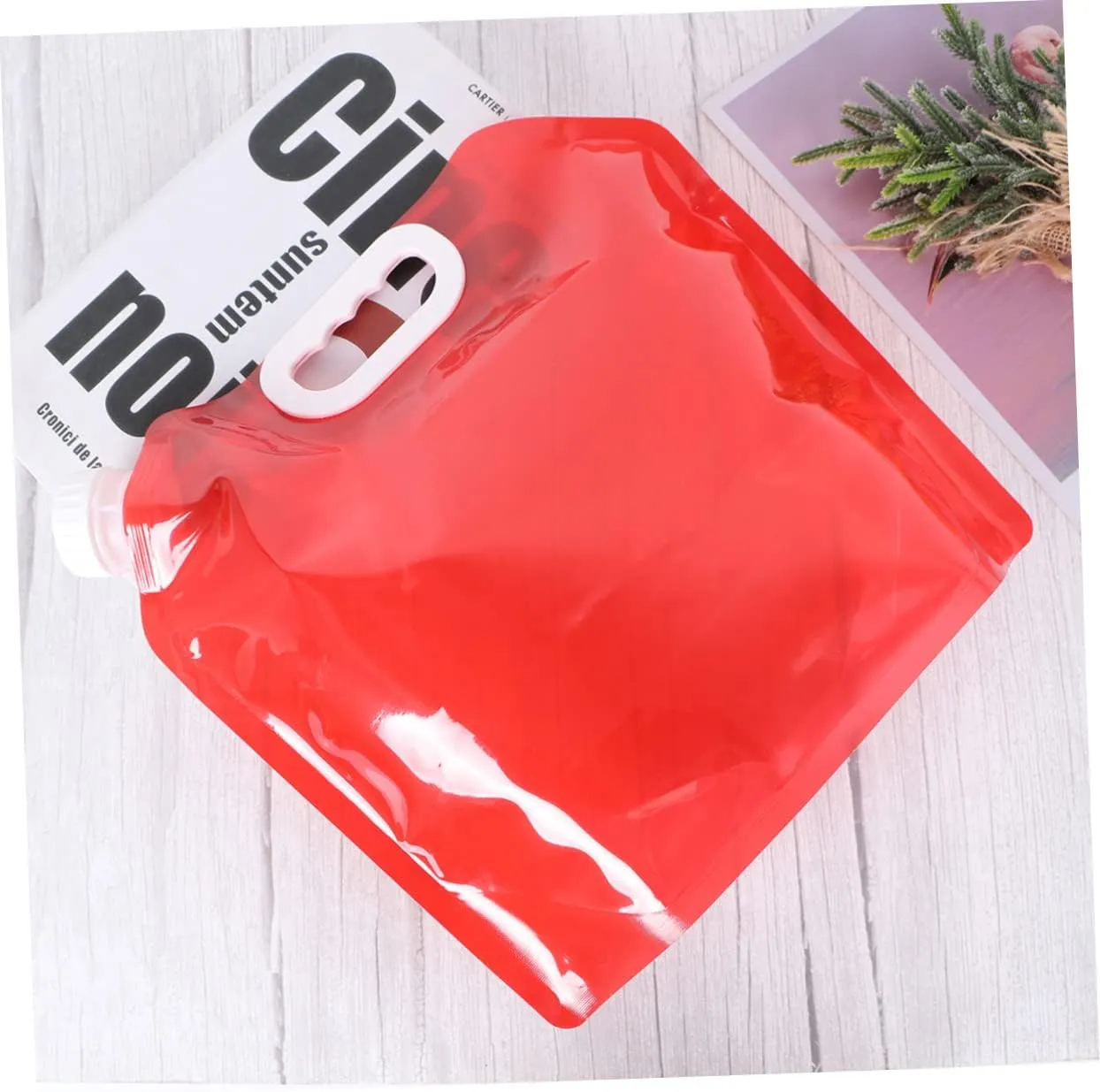 Happyyami 2sets Food-grade Pe Camping Water Bag Large Capacity Car Water Container for Hiking 2pcs*2