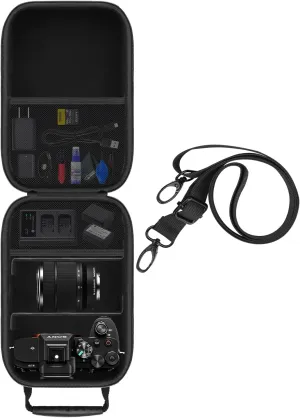 Hard Travel Carrying Case Compatible with Sony Alpha 7 II III IV/7R V/Sony a7 ILCE7M3 Full-Frame Mirrorless Camera and Cable, Charger, Battery, SD Card and Other Accessories, Black (Case Only)