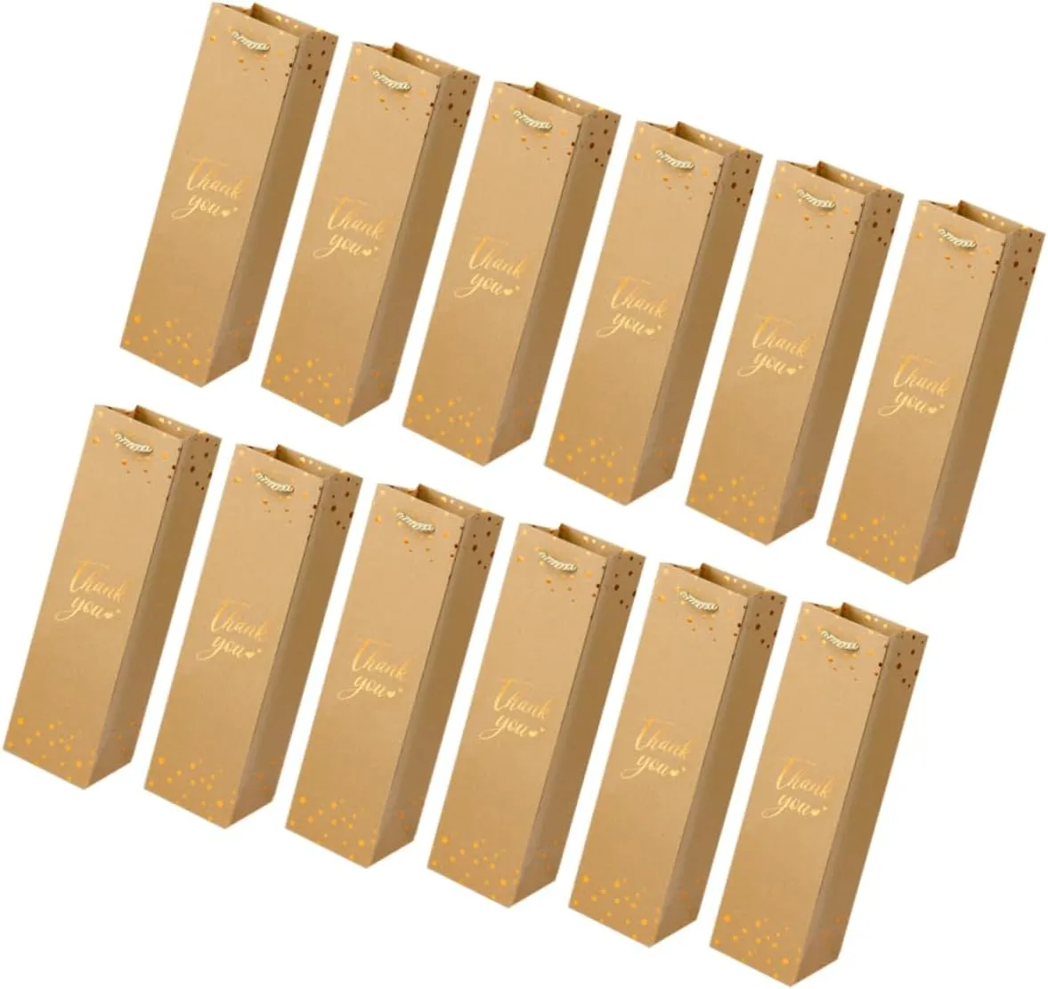 Healvian 12Pcs Reusable Paper Wine present Bags with Sturdy Handle Elegant Wine Handbag for Birthdays Anniversaries and Housewarming Parties Beer Tote Carrier