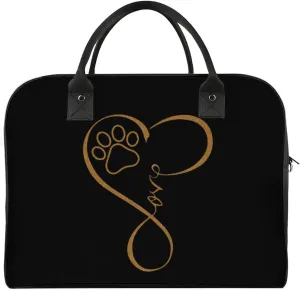Heartbeat Cat Dog Pet Love Duffle Bag for Travel Crossbody Sports Tote Gym Bag Shoulder Weekender Overnight Bag