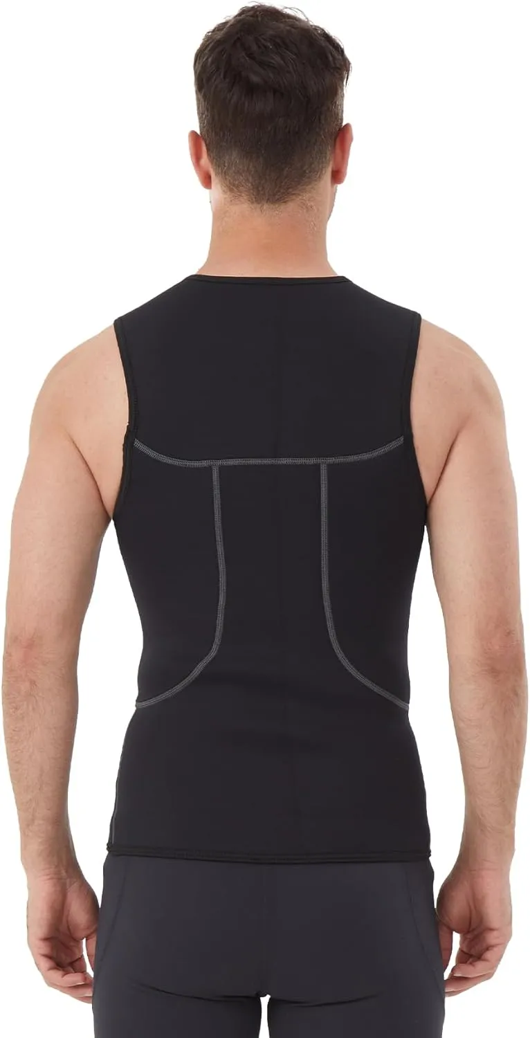 Hevto Men Wetsuit Tops and Vest 3/2mm Neoprene Jacket Surfing Swimming Front Zip Wet Suit for Water Sports