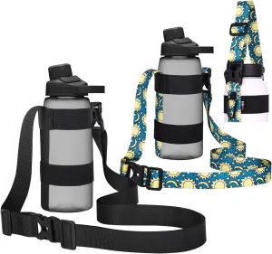 HEYSKAY Water Bottle Holder With Handle and Adjustable Shoulder Strap, Sling With Carabiner for 12oz-40oz Hydro Flask, Sports, Gym, Hiking, Camping, Walking