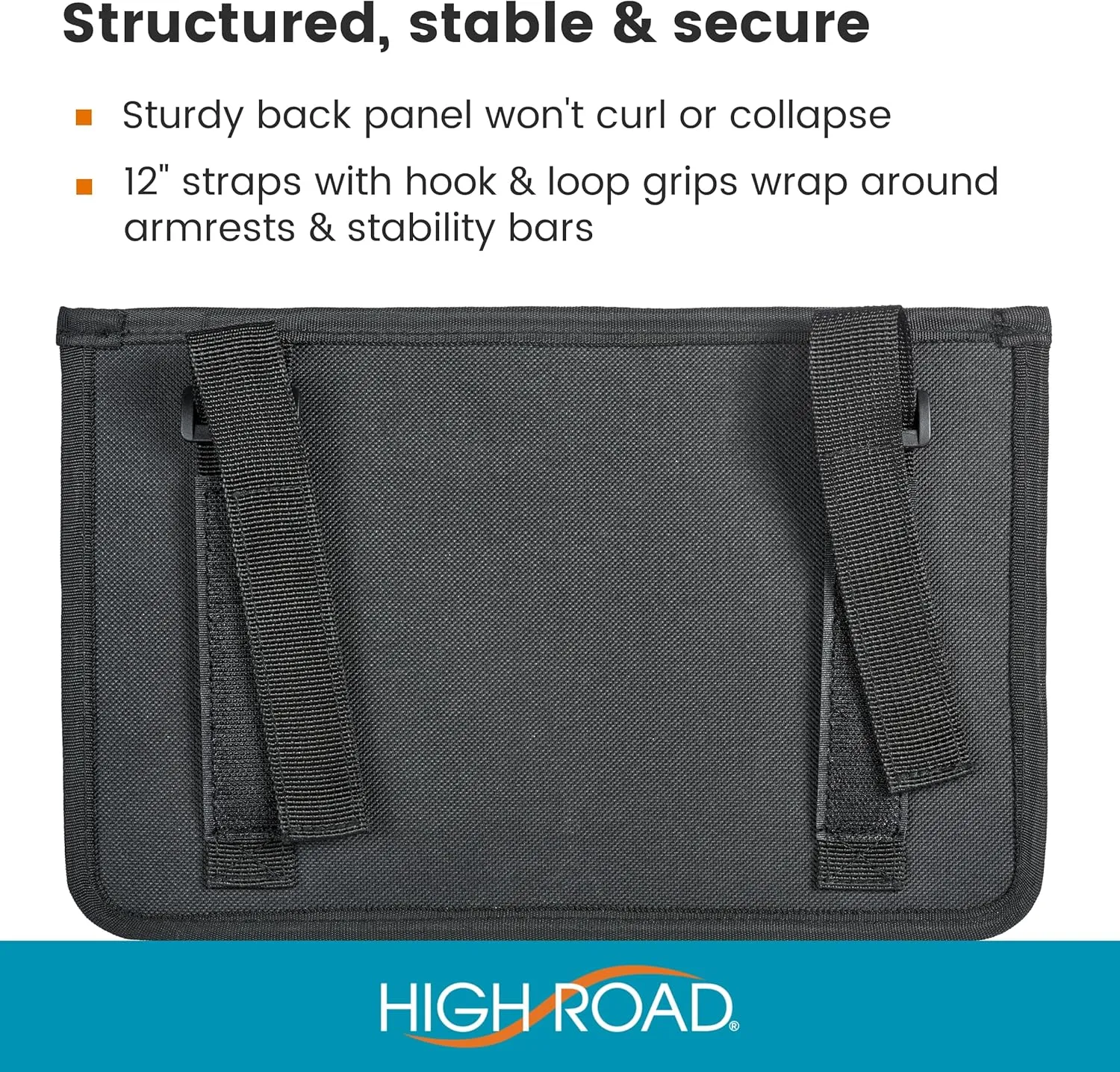 High Road Wheelchair Side Bag with Cup Holder - Stretch Neoprene Walker and Wheelchair Pouch with Insulating Wheelchair Cup Holder and 2 Storage Pockets (Blue)