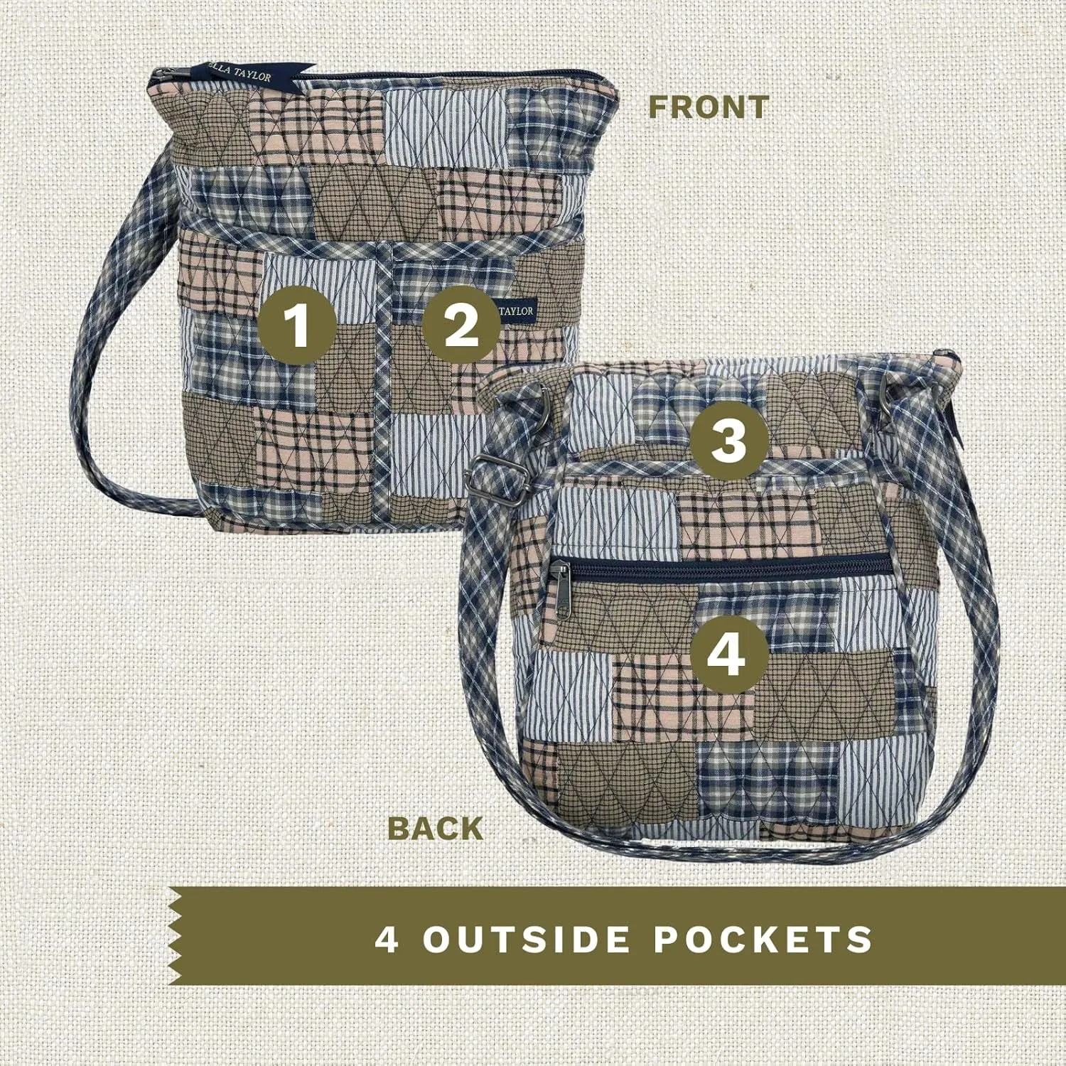 Hipster Crossbody Purse for Women | Medium Size Shoulder Bag with Adjustable Strap