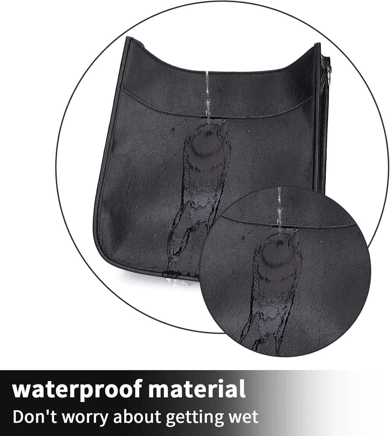 HKCLUF Crossbody Bag for Women Vegan Leather Hobo Handbags Guitar Strap Purse Shoulder Bucket Bag with 2PCS Adjustable Straps