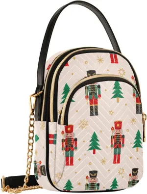 Holiday Festive Cell Phone Purse Crossbody Handbag Durable Shoulder Bag Travel Pouch