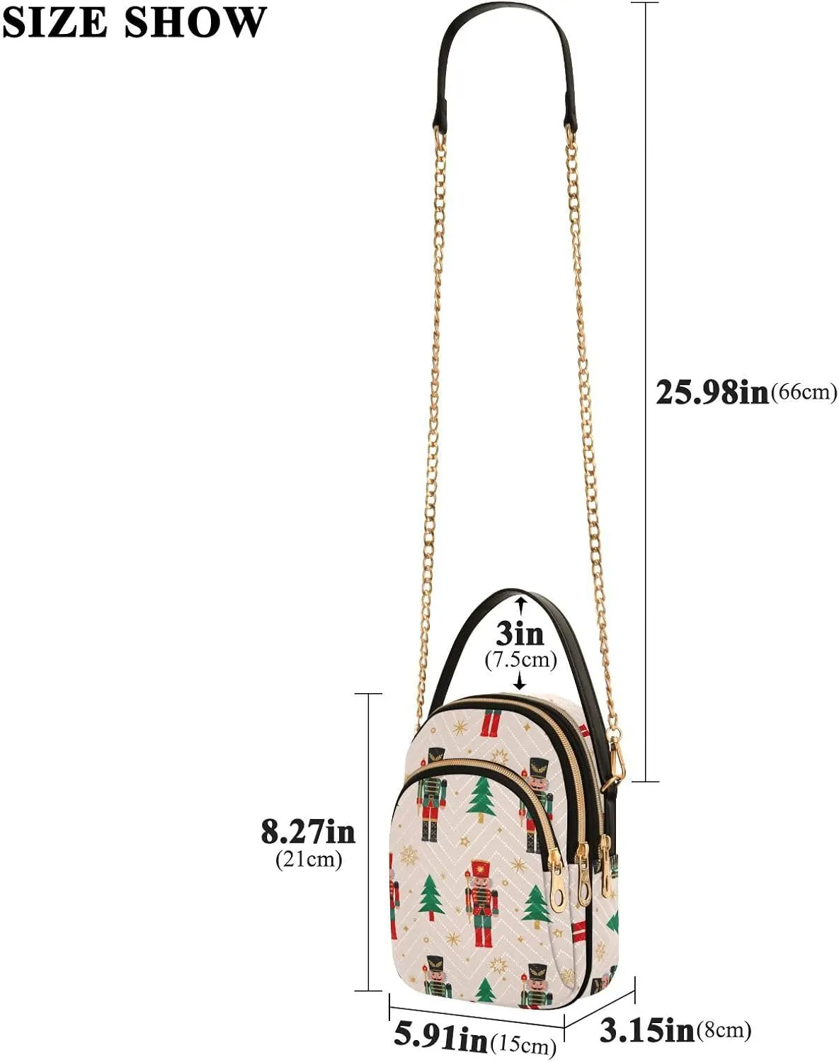 Holiday Festive Cell Phone Purse Crossbody Handbag Durable Shoulder Bag Travel Pouch