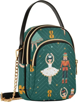 Holiday Festive Cell Phone Purse Crossbody Handbag Durable Shoulder Bag Travel Pouch