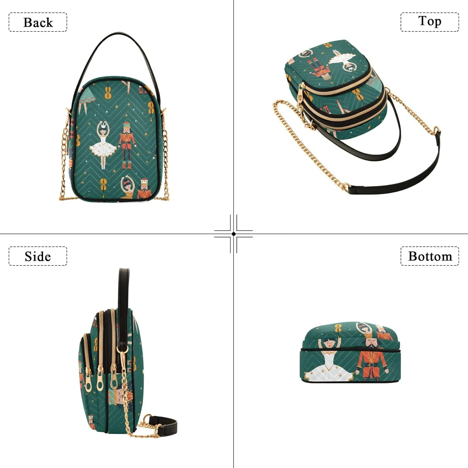 Holiday Festive Cell Phone Purse Crossbody Handbag Durable Shoulder Bag Travel Pouch