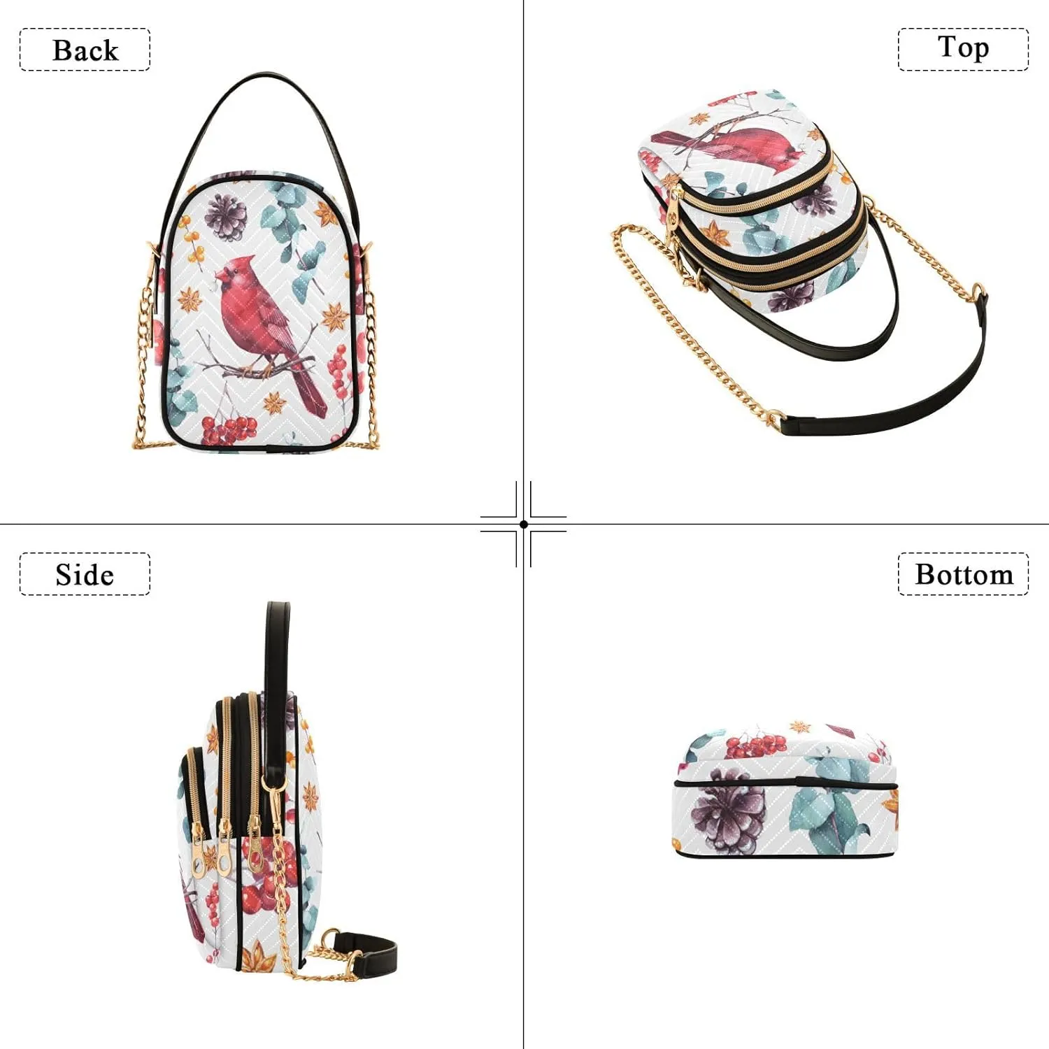 Holiday Festive Cell Phone Purse Crossbody Handbag Durable Shoulder Bag Travel Pouch