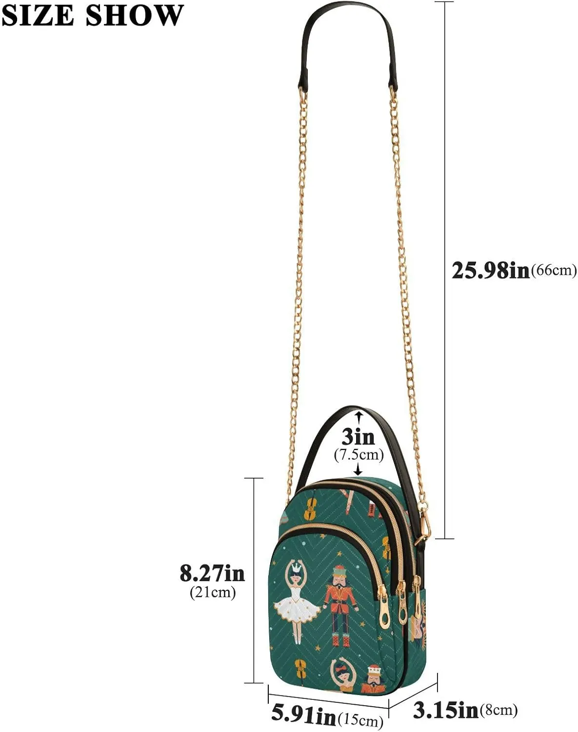 Holiday Festive Cell Phone Purse Crossbody Handbag Durable Shoulder Bag Travel Pouch
