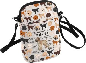 HOLLP Wheaten Terrier Lovers Gift The Anatomy of A Wheaten Crossbody Bag Wheaten Veterinary Small Sling Bag