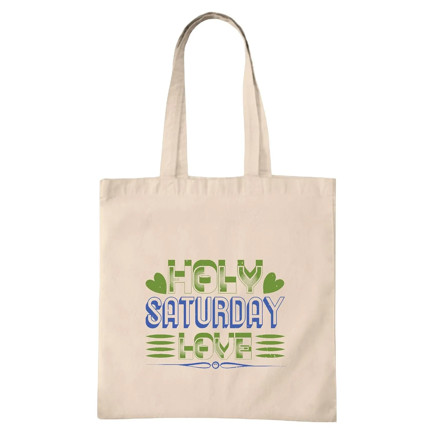 Holy Saturday Devotion Gifts for Spiritual Hearts Natural White Multicolor Canvas Tote Bag