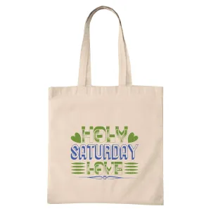Holy Saturday Devotion Gifts for Spiritual Hearts Natural White Multicolor Canvas Tote Bag