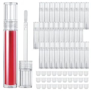 Homaisson 30 Pcs Lip Gloss Tubes, Clear Lip Gloss Containers with Rubber Stoppers, Refillable Lipstick Bottles, Transparent Lip Gloss Containerss for Eyelash Growth Liquid