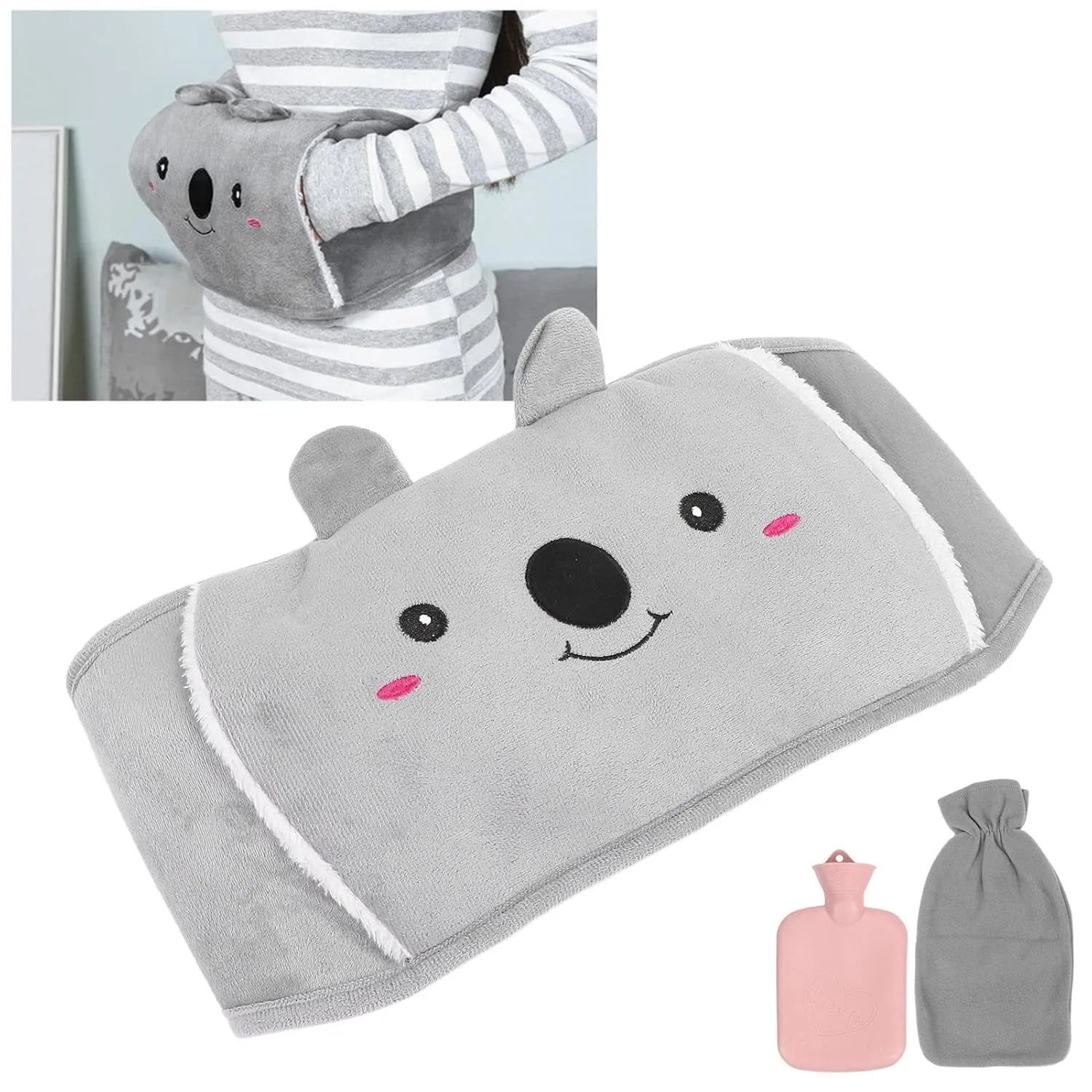 Hot Water Bag, Hot Water Bottle, Rubber Water Injection Hot Water Bottle with Waist Cover Feet Neck Hand and Shoulders Warmer for Menstrual Cramps for Girls()