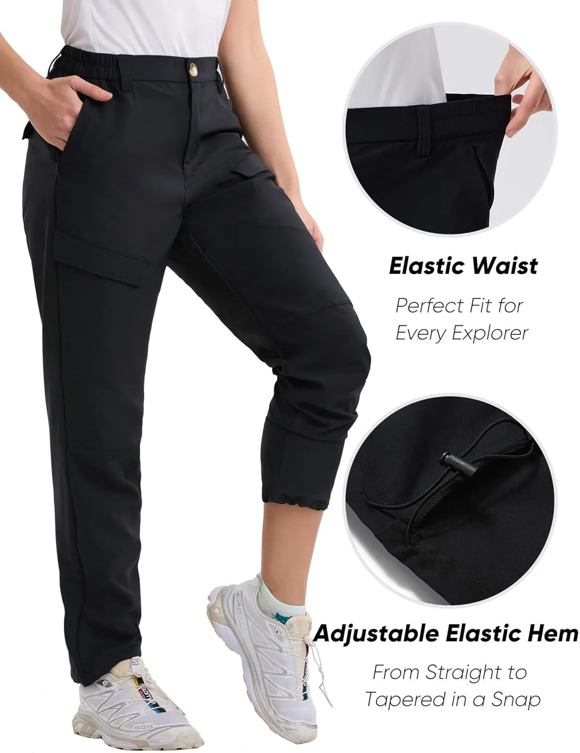 HOTSUIT Water Resistant Quick Dry Lightweight Elastic Waist Women's Hiking Pants